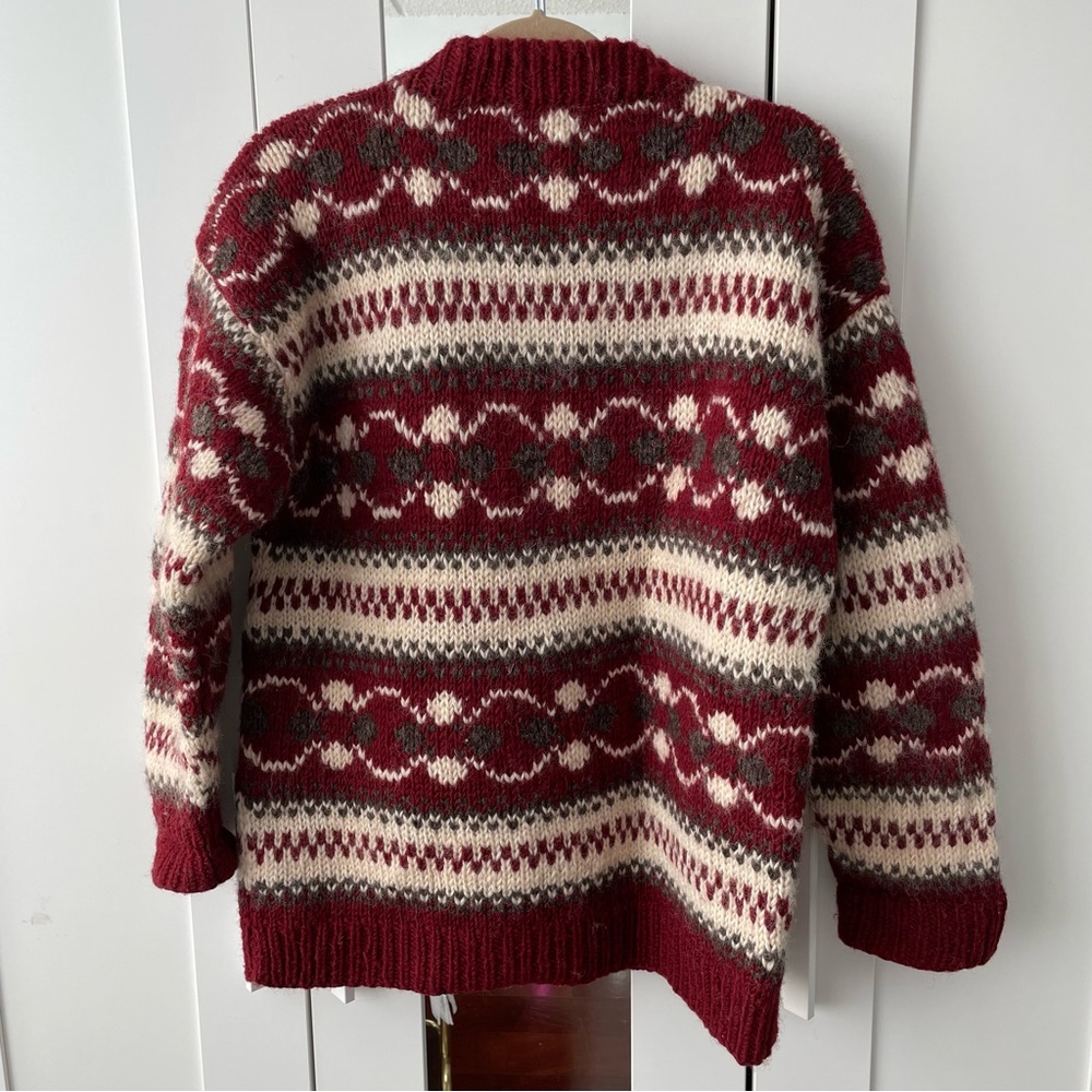 Nepal Womens Handmade 100% Wool Sweater Sz. M - Picture 2 of 6